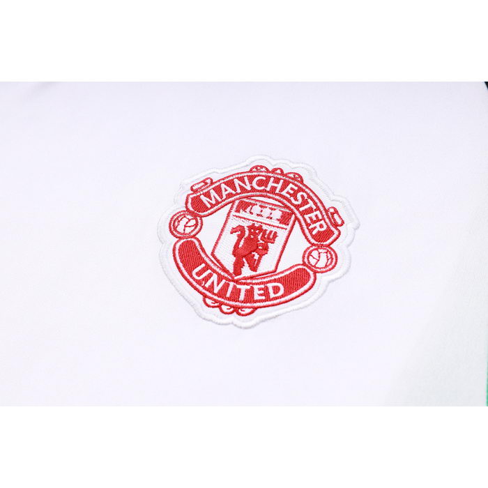 Chandal del Manchester United Manga Corta 23-24 Blanco y Negro - Pantalon Corto
